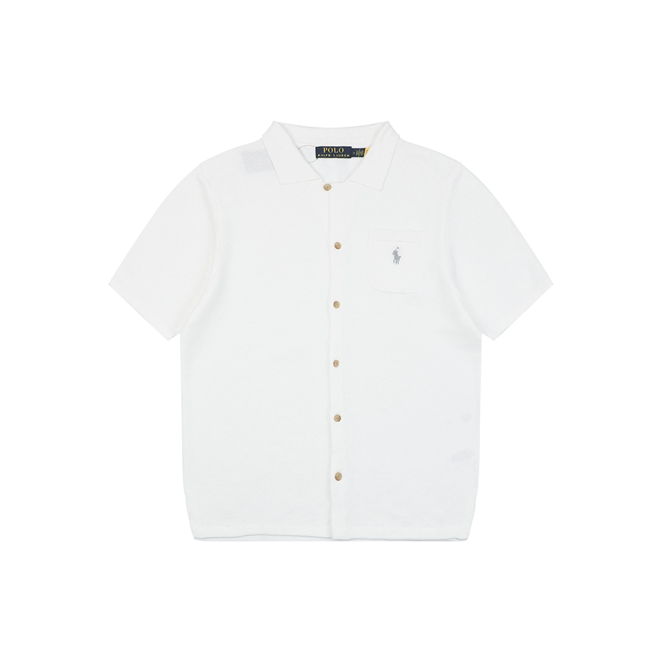 Ralph Lauren N3 Pocket Pony Logo Jacquard T-Shirt White Front view