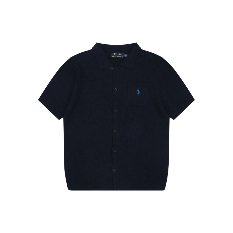 Ralph Lauren N3 Pocket Pony Logo Jacquard T-Shirt Black Front view