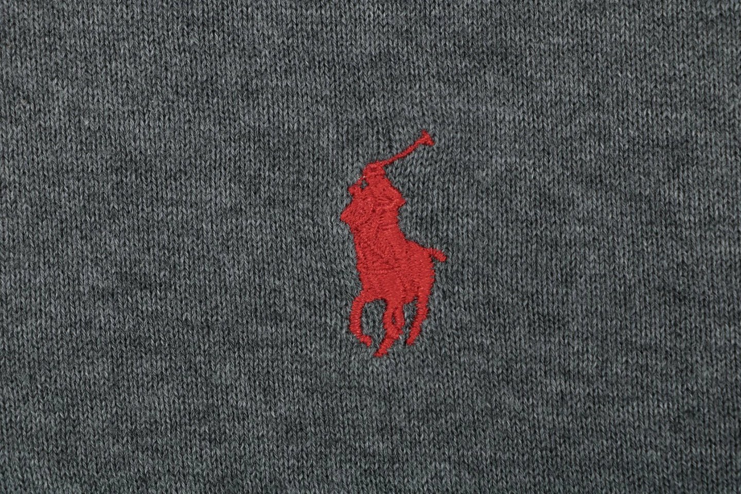 Ralph Lauren Pony Jacquard Henley Knit T-Shirt Grey Brand