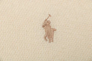 Ralph Lauren Pony Logo Button Placket Polo T-Shirt Beige Brand