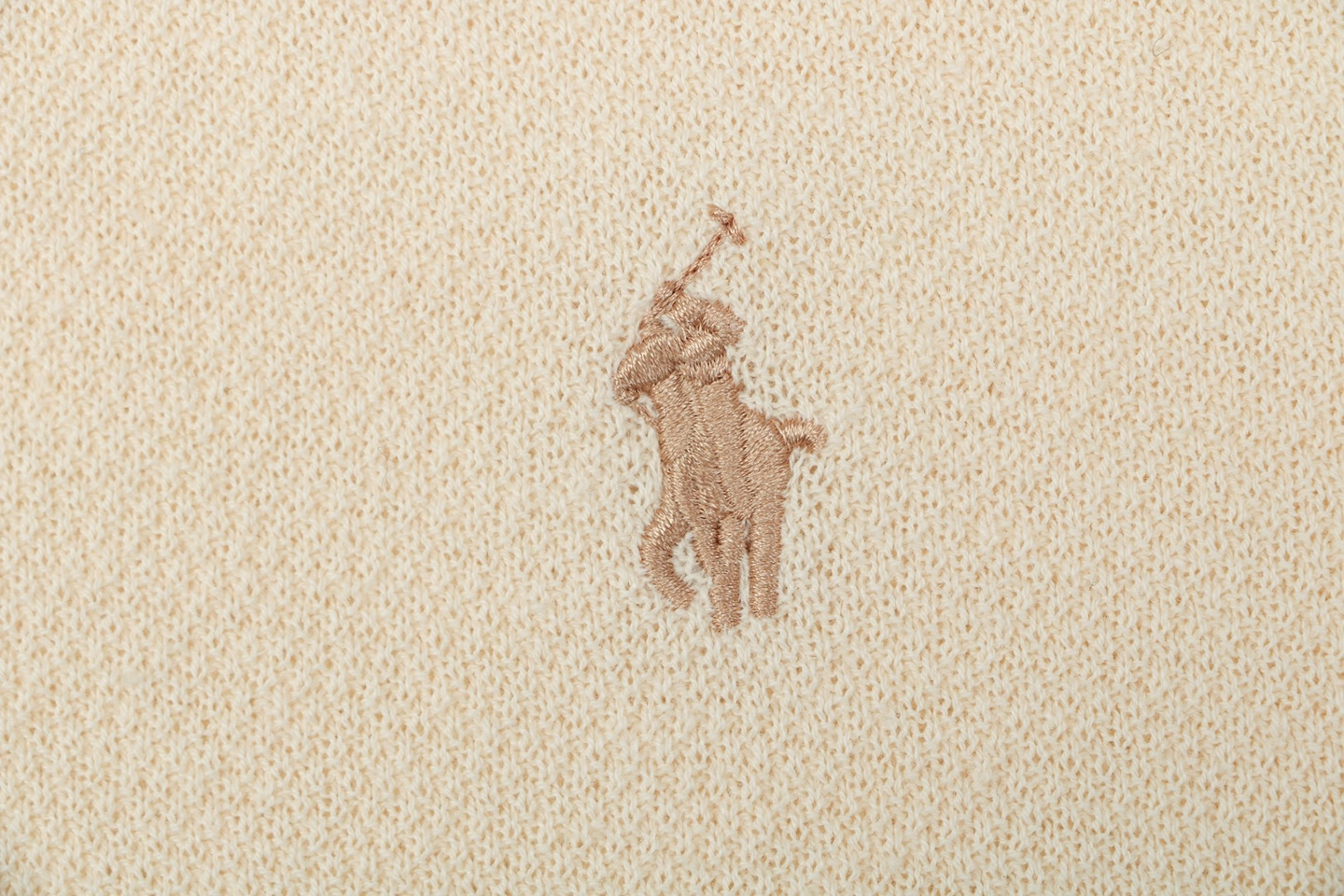 Ralph Lauren Pony Logo Button Placket Polo T-Shirt Beige Brand