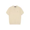Ralph Lauren Pony Logo Button Placket Polo T-Shirt (Beige/Green/Black)