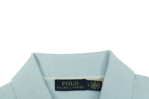 Ralph Lauren Pony Logo Button Placket Polo T-Shirt Green Collar