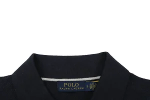 Ralph Lauren Pony Logo Button Placket Polo T-Shirt Black Collar