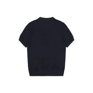 Ralph Lauren Pony Logo Button Placket Polo T-Shirt Black Back view