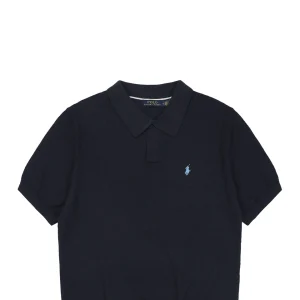 Ralph Lauren Pony Logo Button Placket Polo T-Shirt Black