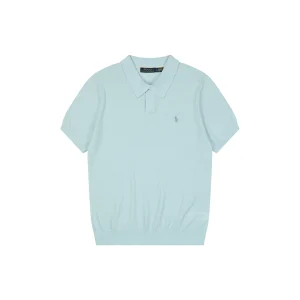 Ralph Lauren Pony Logo Button Placket Polo T-Shirt Green Front view