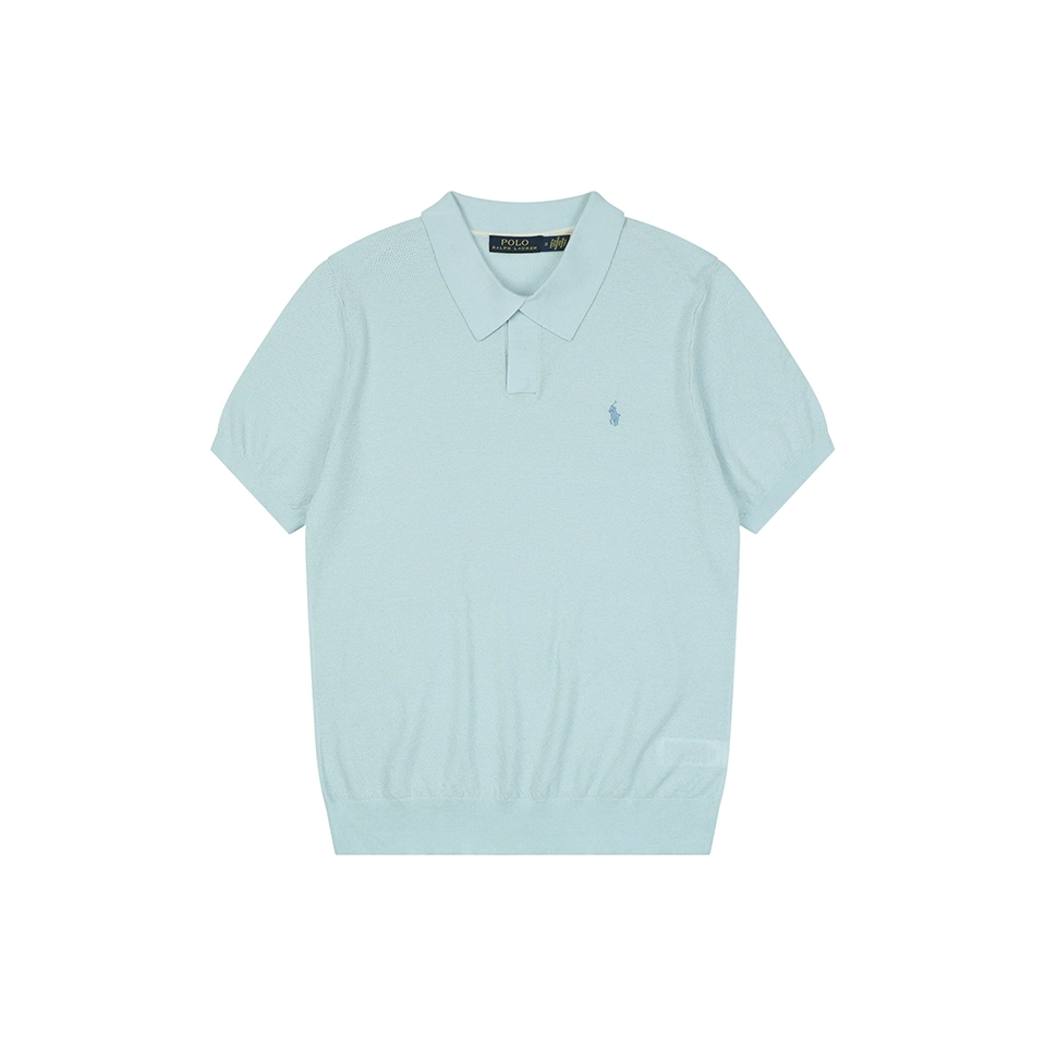 Ralph Lauren Pony Logo Button Placket Polo T-Shirt Green Front view