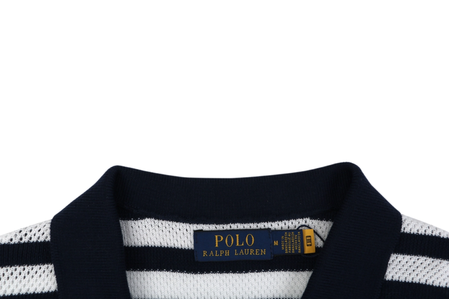 Ralph Lauren Pony Striped Johnny Collar Polo T-Shirt Collar