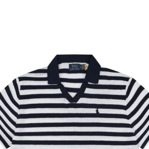 Ralph Lauren Pony Striped Johnny Collar Polo T-Shirt