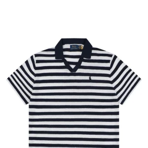 Ralph Lauren Pony Striped Johnny Collar Polo T-Shirt
