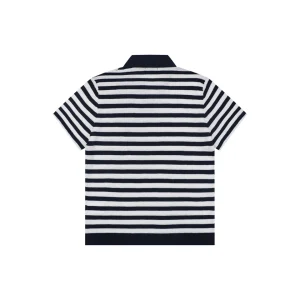 Ralph Lauren Pony Striped Johnny Collar Polo T-Shirt Back view