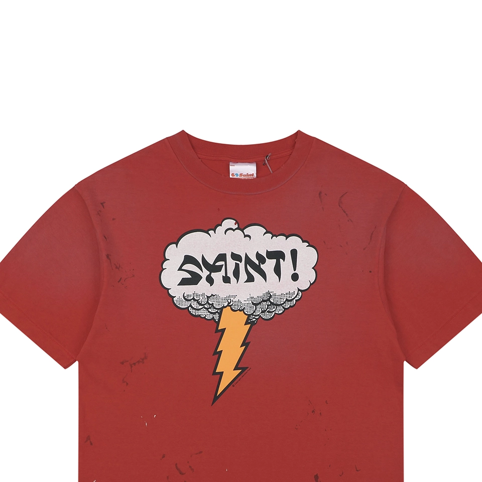 Saint Michael Cloud Lightning Graphic T-Shirt