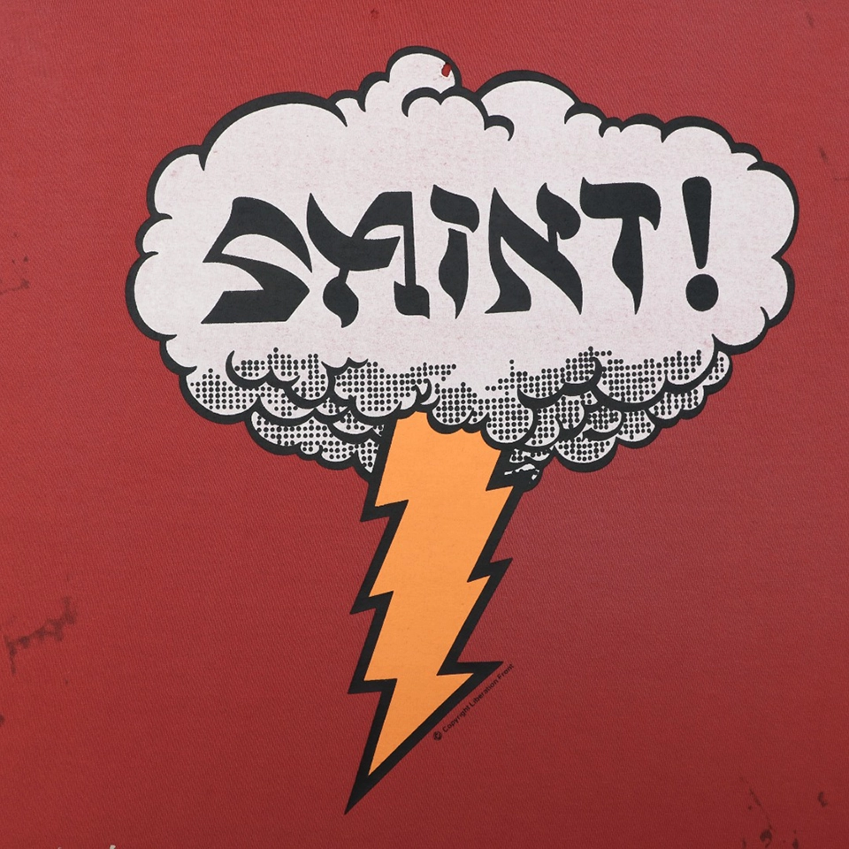 Saint Michael Cloud Lightning Graphic T-Shirt Front Print