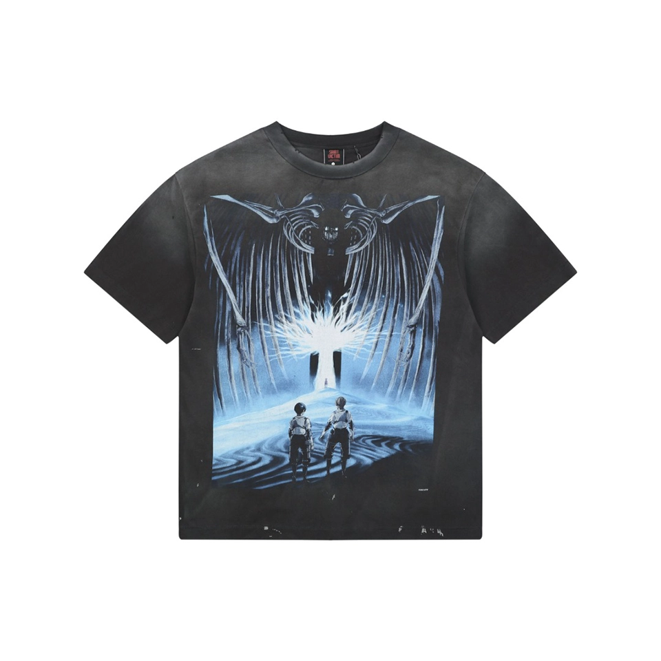 Saint Michael Giant Skeleton Encounter Graphic T-Shirt Front view