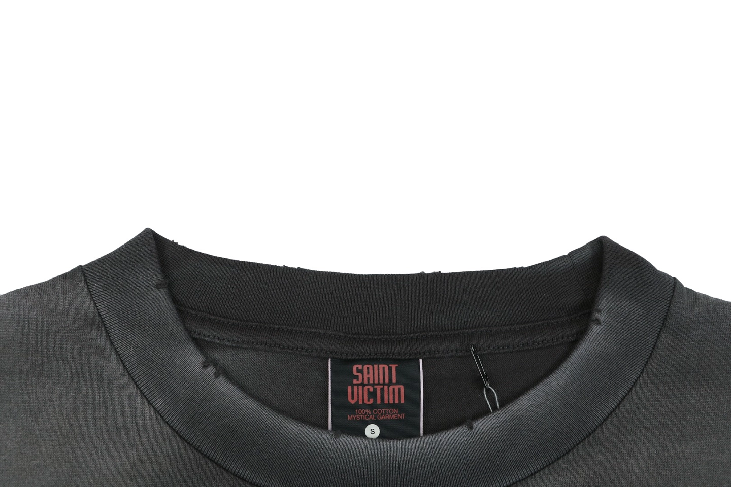 Saint Michael Giant Skeleton Encounter Graphic T-Shirt Collar