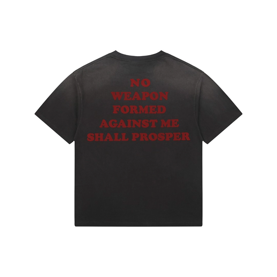 Saint Michael Irregular Letter Pocket Vintage T-Shirt Back view