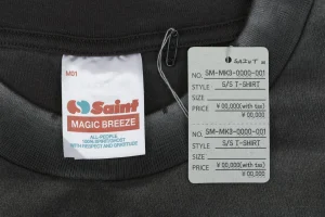 Saint Michael Jesus & Virgin Mary Suffering Graphic T-Shirt Brand label