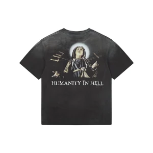 Saint Michael Jesus & Virgin Mary Suffering Graphic T-Shirt Back view