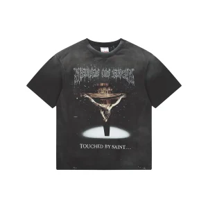 Saint Michael Jesus & Virgin Mary Suffering Graphic T-Shirt Front view