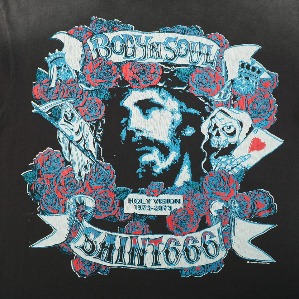 Saint Michael Rose Jesus Graphic T-Shirt Front view
