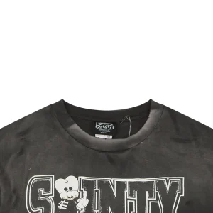 Saint Michael Skull Graphic Vintage Washed T-Shirt