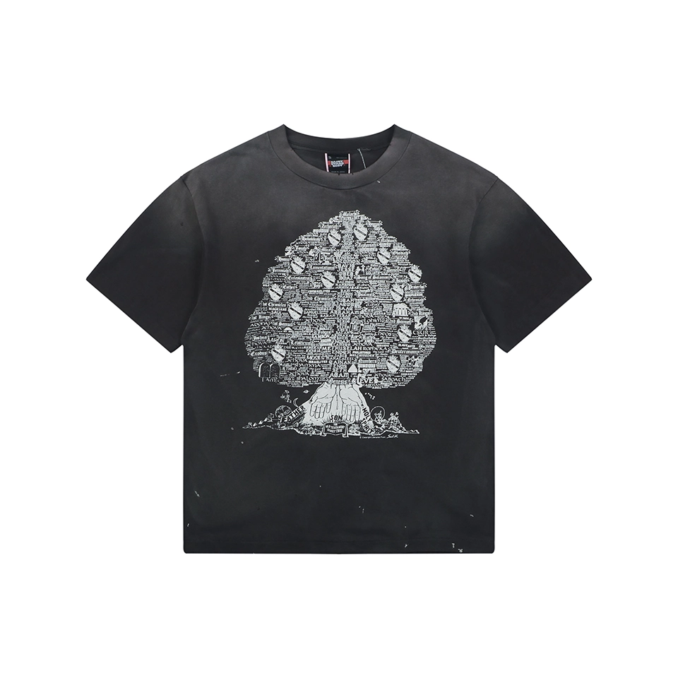 Saint Michael Tree of Life Graphic Vintage Washed T-Shirt Front view