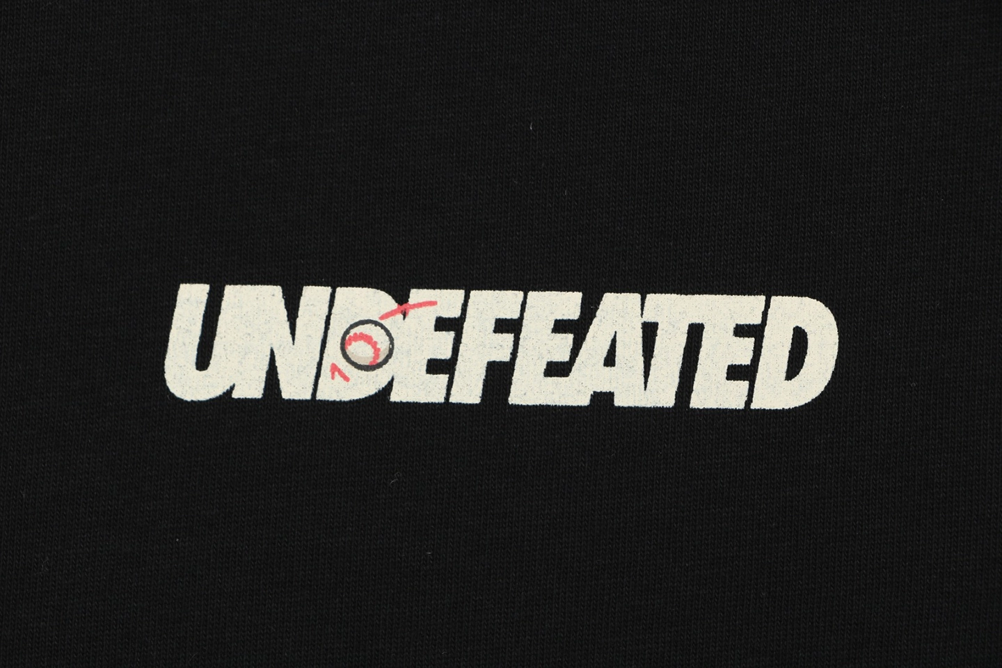 Undefeated Five Strike Baseball Graphic T-Shirt Black Front Print