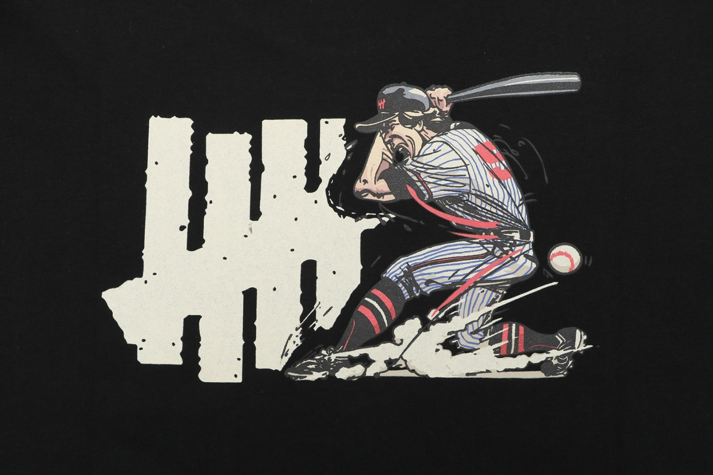 Undefeated Five Strike Baseball Graphic T-Shirt Black Back Print
