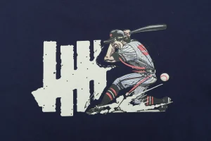 Undefeated Five Strike Baseball Graphic T-Shirt Navy Back Print