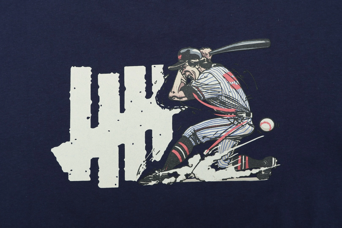 Undefeated Five Strike Baseball Graphic T-Shirt Navy Back Print
