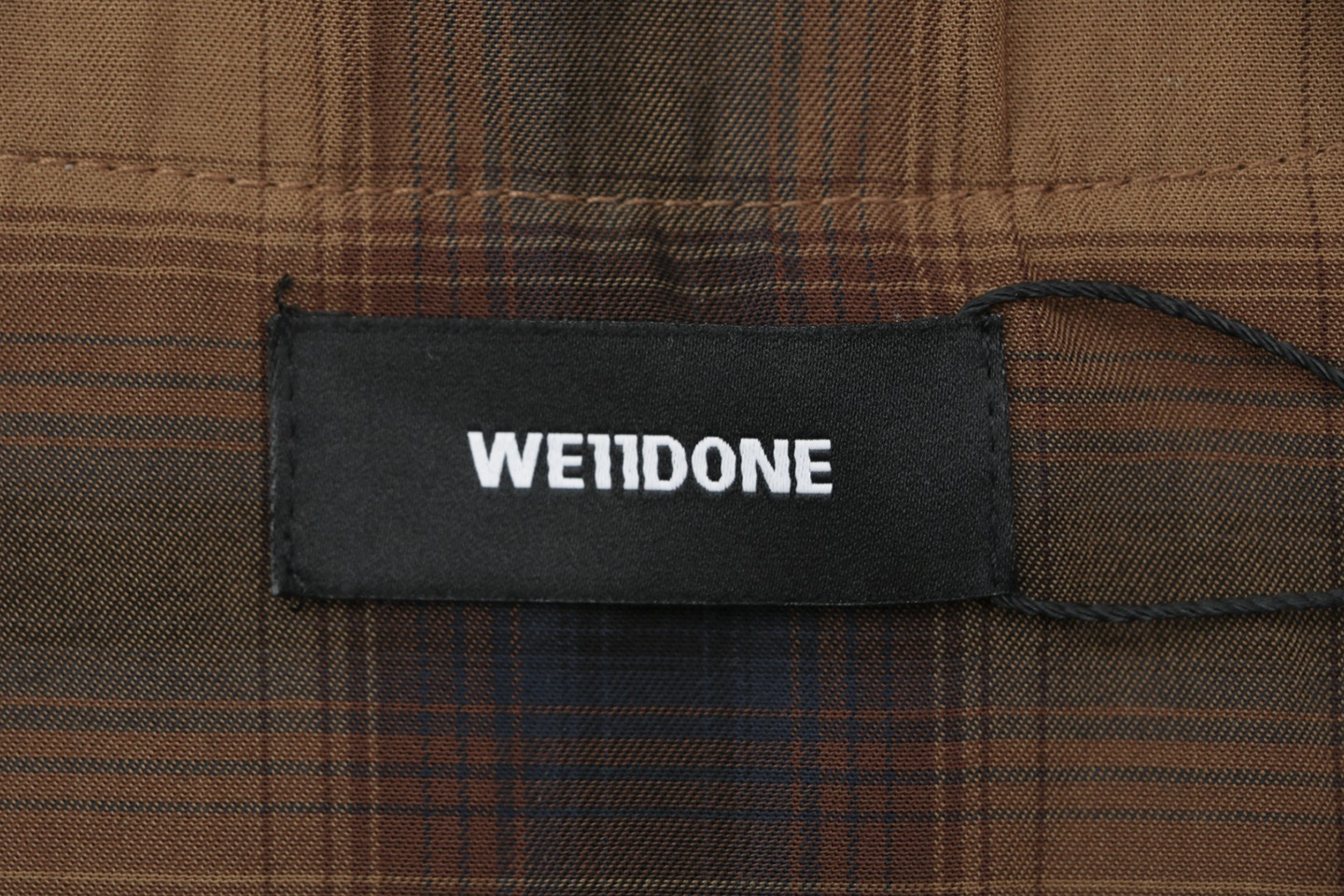 We11done Black & Brown Plaid Layered Shirt Brand label
