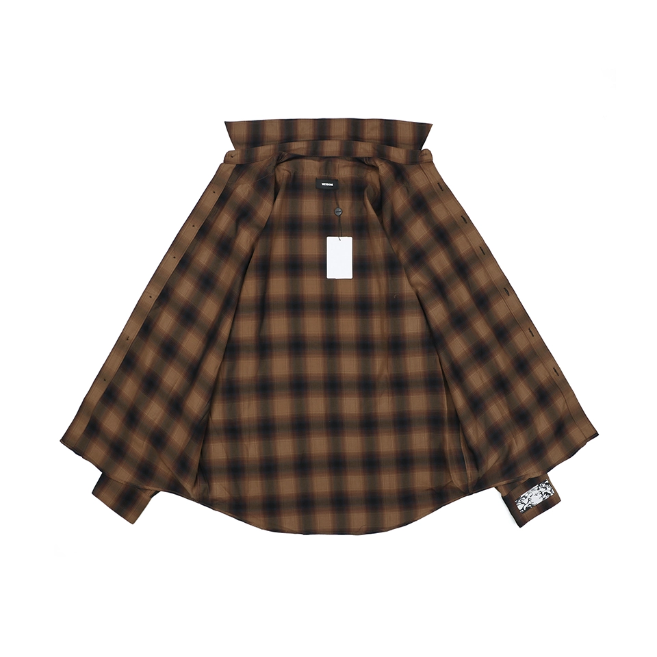 We11done Black & Brown Plaid Layered Shirt Lining
