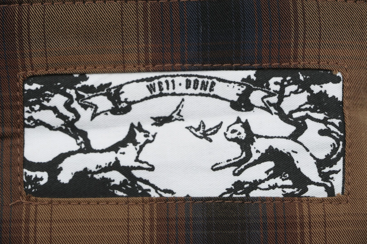 We11done Black & Brown Plaid Layered Shirt