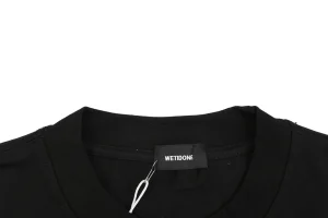 We11done Heart Logo Embroidered T-Shirt Black Collar