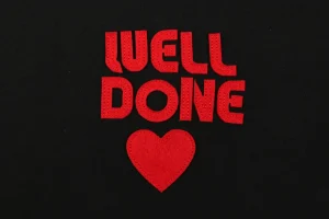 We11done Heart Logo Embroidered T-Shirt Black Front Brand
