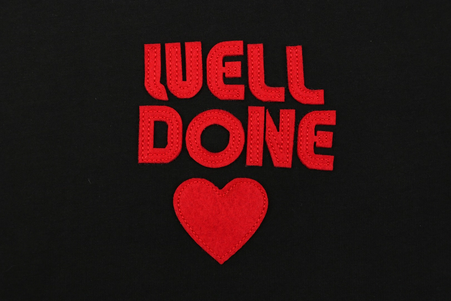We11done Heart Logo Embroidered T-Shirt Black Front Brand