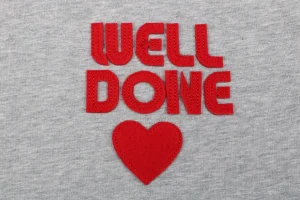 We11done Heart Logo Embroidered T-Shirt Grey Front Brand