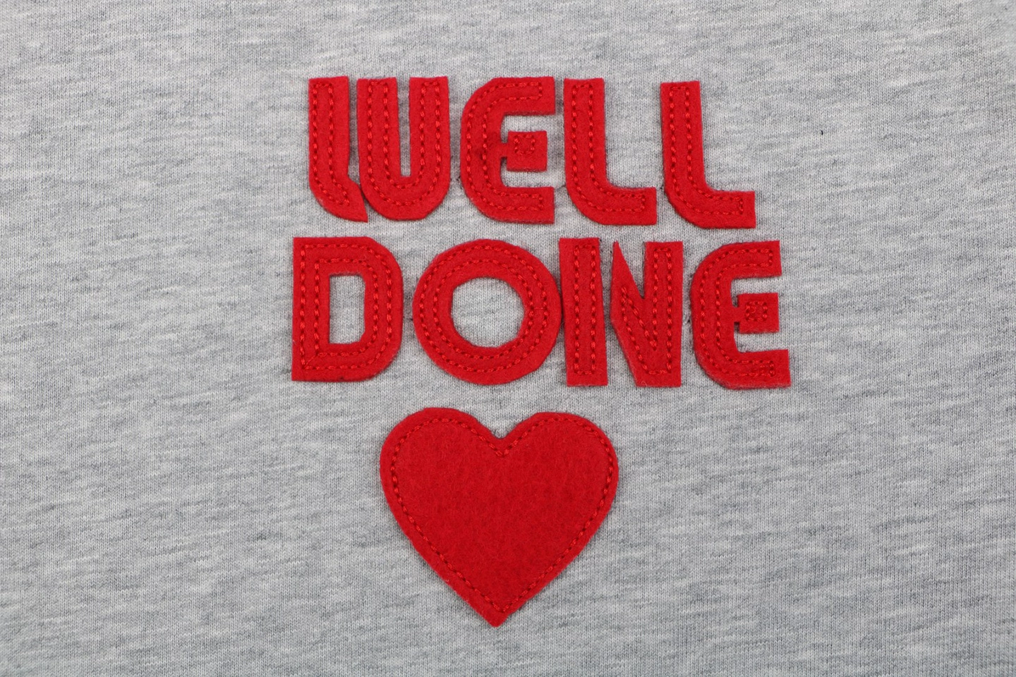We11done Heart Logo Embroidered T-Shirt Grey Front Brand