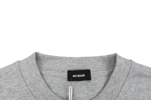 We11done Heart Logo Embroidered T-Shirt Grey Collar