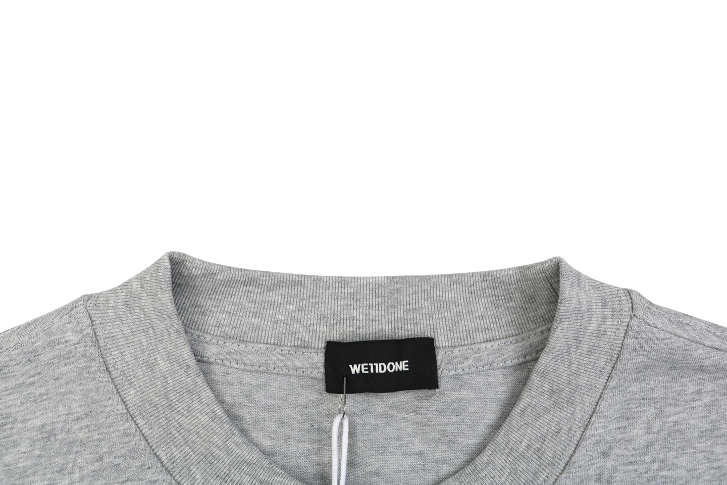 We11done Heart Logo Embroidered T-Shirt Grey Collar