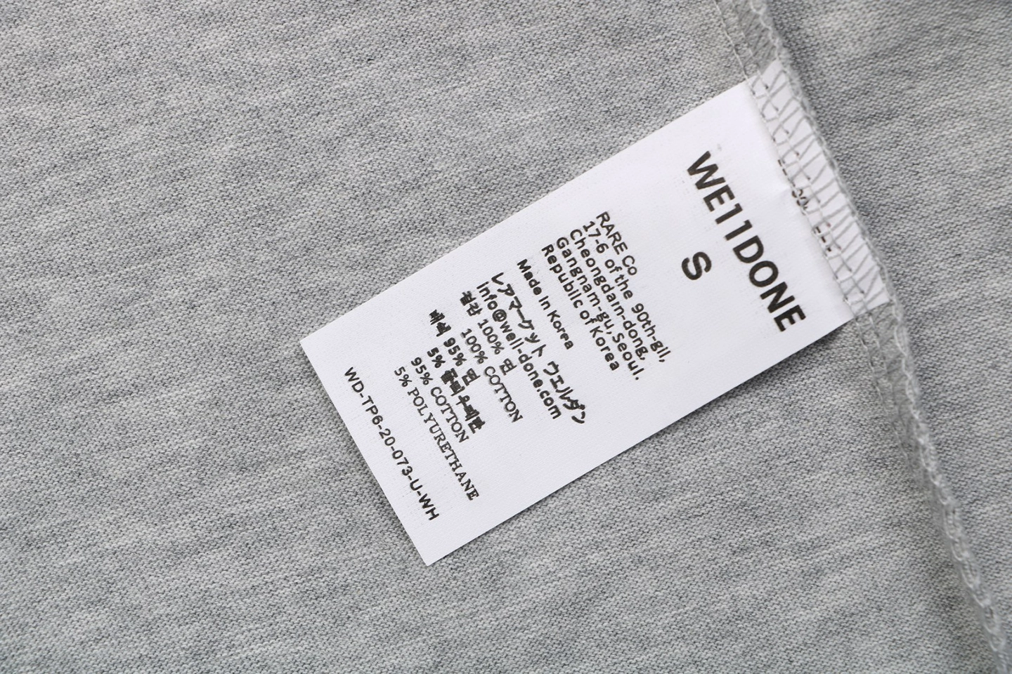We11done Heart Logo Embroidered T-Shirt Grey Wash label