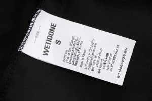 We11done Slash Logo Tailored Wide-Leg Pants Black Wash label