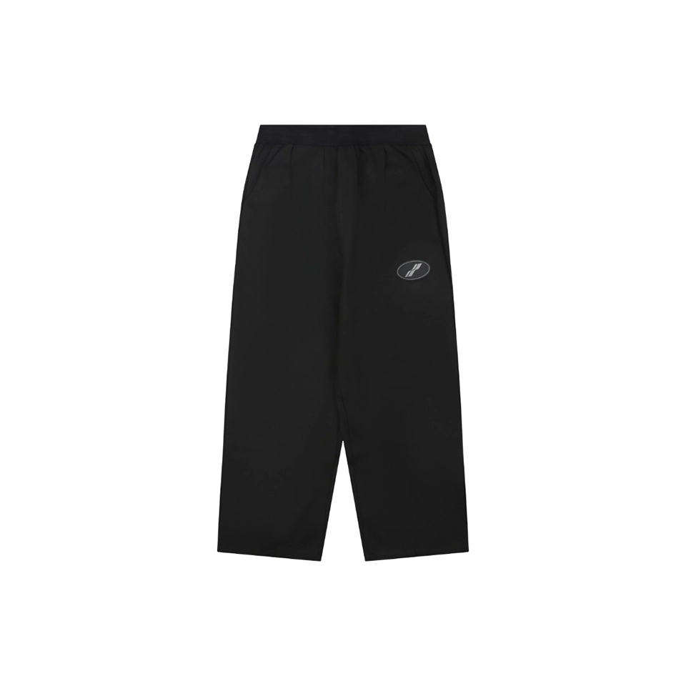 We11done Slash Logo Tailored Wide-Leg Pants Black Front view