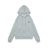 AMI de Coeur Embroidered Zip-Up Hoodie (Grey/Black)