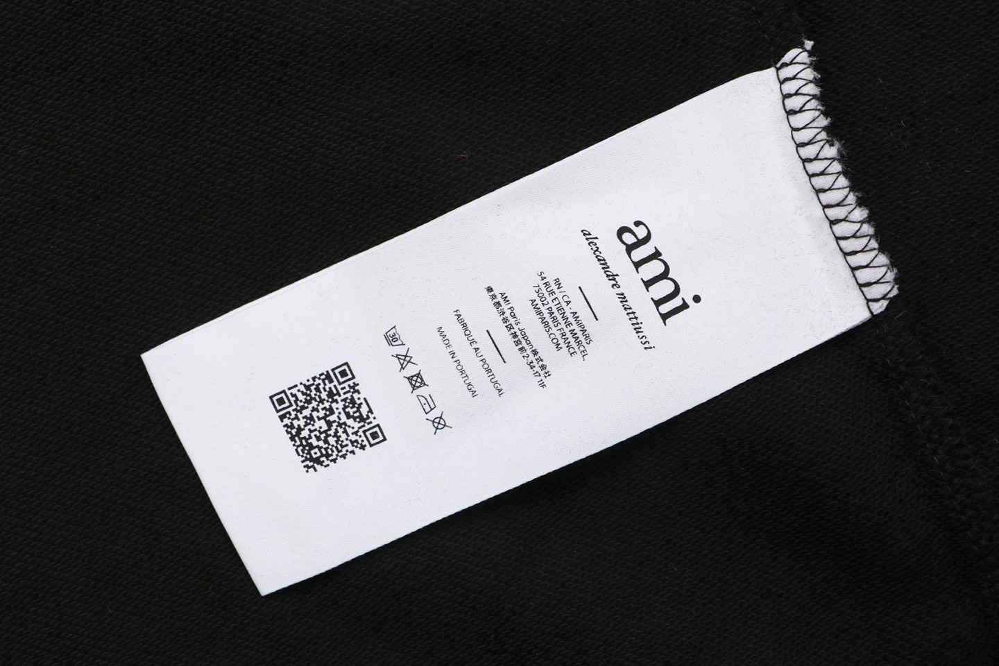 AMI de Coeur Embroidered Zip-Up Hoodie Black Wash label