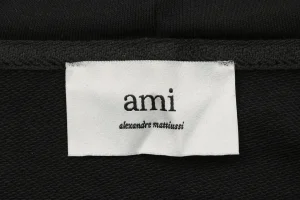 AMI de Coeur Embroidered Zip-Up Hoodie Black Brand label