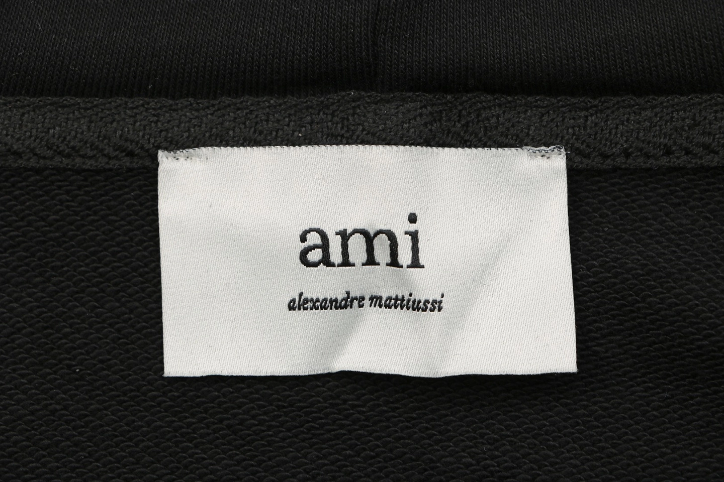 AMI de Coeur Embroidered Zip-Up Hoodie Black Brand label