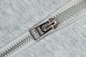 AMI de Coeur Embroidered Zip-Up Hoodie Grey Zipper puller