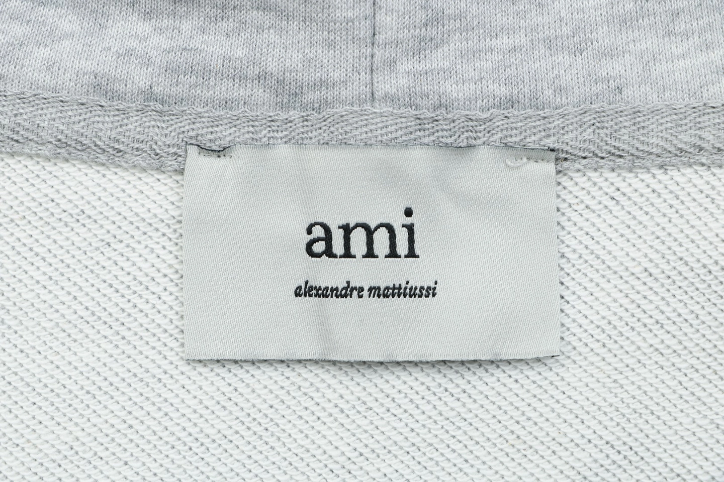 AMI de Coeur Embroidered Zip-Up Hoodie Grey Brand label